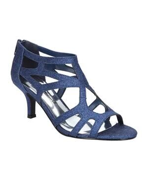 Easy Street Women's Flattery Evening Navy Strappy Sandals Shoes 8 WW